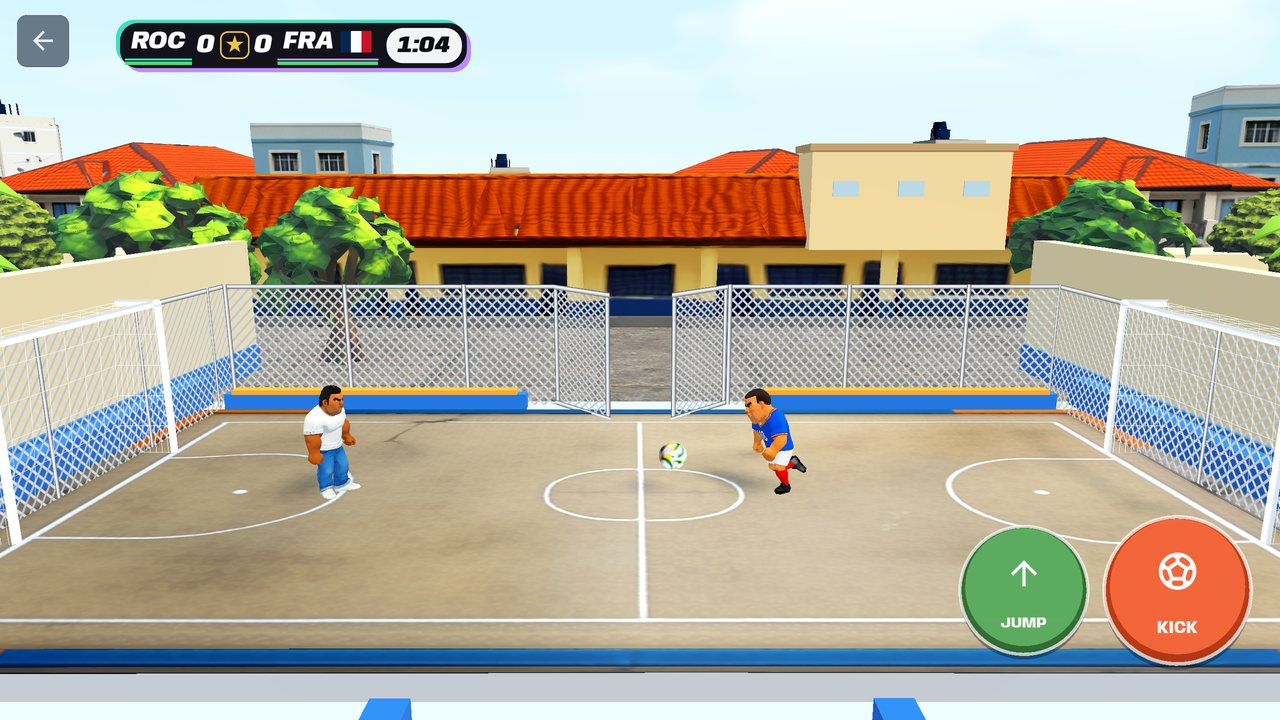 Un match sur la cour d'école dans le jeu de foot Soccer Battle