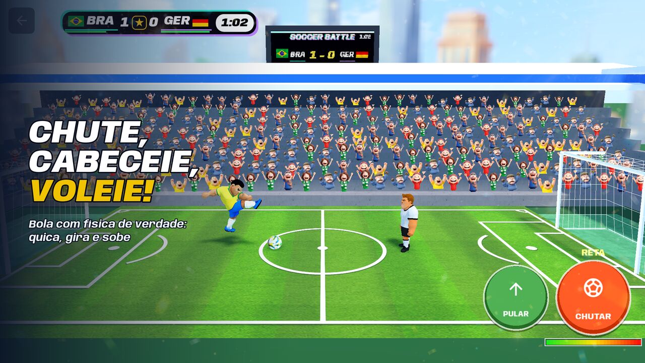 Chute, cabeceie, voleie — Soccer Battle